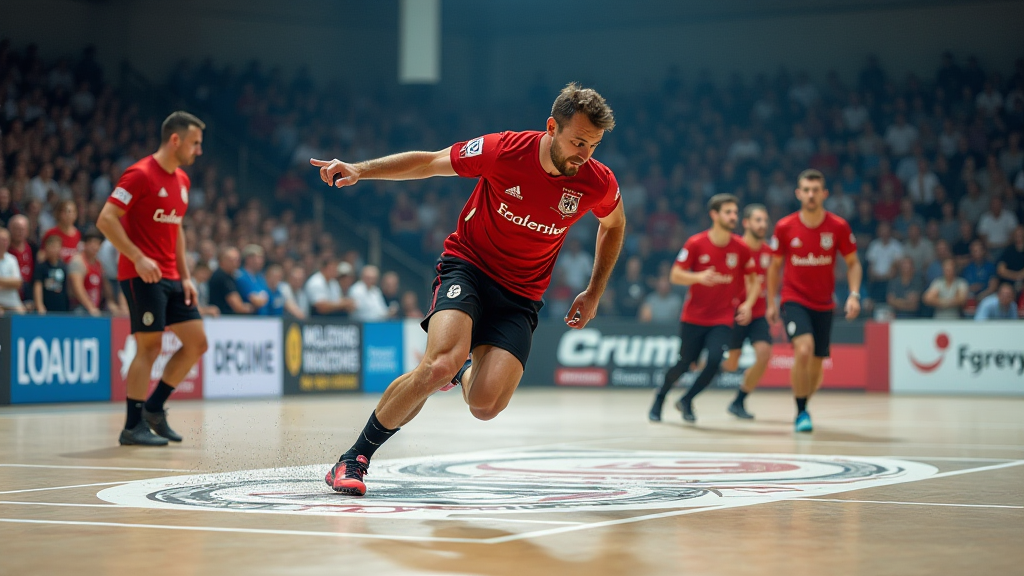 dramatische handballfeld