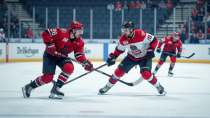 dramatisches eishockey duell